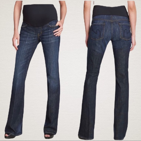 Citizens of Humanity Belly Panel Maternity Flare Bootcut Dark Wash Jeans Sz 27 - Picture 1 of 15